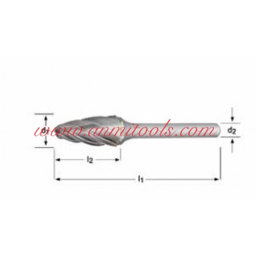 Rotary Burr - Ball Nosed Tree Dormer P711, Dormer P611, Dormer P841